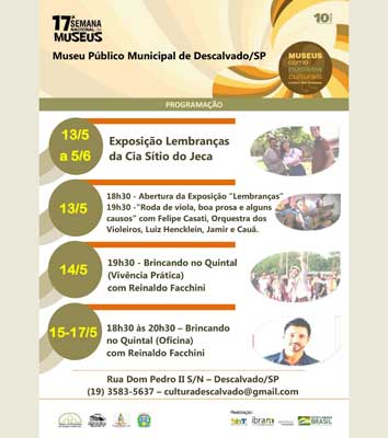 Museu Público Municipal participa da ‘17ª Semana Nacional de Museus’
