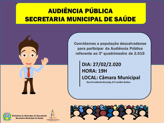 Foto: Convite Audiência Pública - Secretaria de Saúde