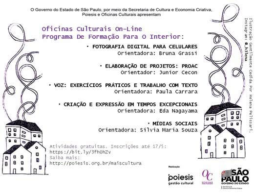 Foto: Prefeitura oferece atividades on-line para alunos das Oficinas Culturais
