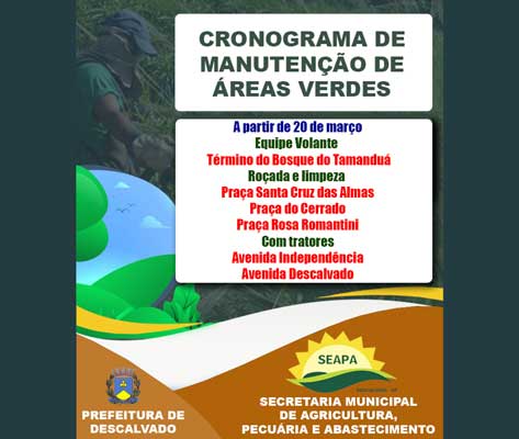 Cronograma de Manutenção de Áreas Verdes