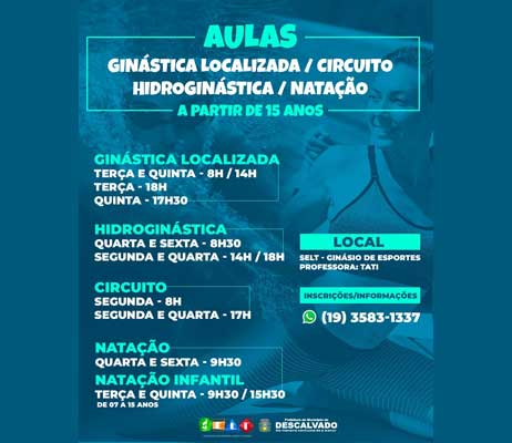 Foto: Aulas de Hidroginástica
