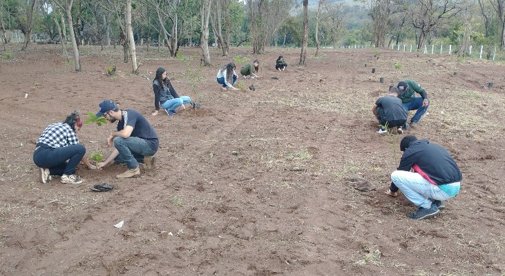 Foto: Para celebrar a chegada da primavera, alunos do programa Jovem Agricultor do Futuro plantam mudas em área do Jardim Cambará II