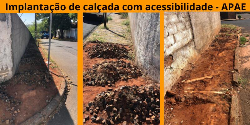 Foto: Secretaria de Obras começa a remoção do antigo calçamento da APAE