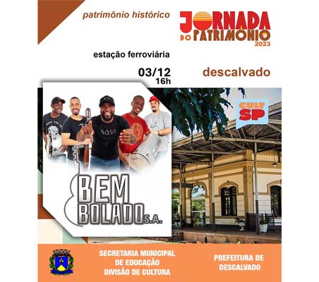 Descalvado recebe Jornada do Patrimônio SP com o Grupo Bem Bolado