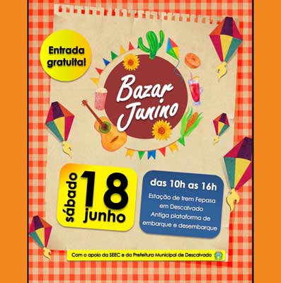 Neste sábado tem Bazar Junino na Praça João Marchetti