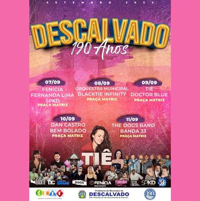 SELT divulga a programação das festividades que celebram os 190 Anos de Descalvado