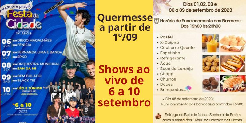 Aniversário de Descalvado traz cinco dias de shows ao vivo e nove apresentações