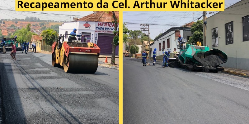 Prefeitura continua com o recapeamento das Ruas Arthur Whitaker e Manoel Leme