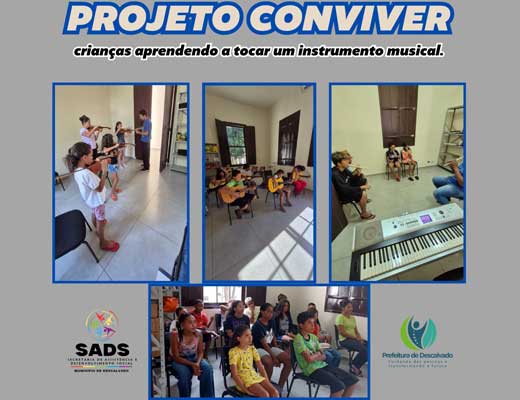 Projeto Conviver inicia aulas de música para crianças com apoio da escola Maestro Quique Todescan