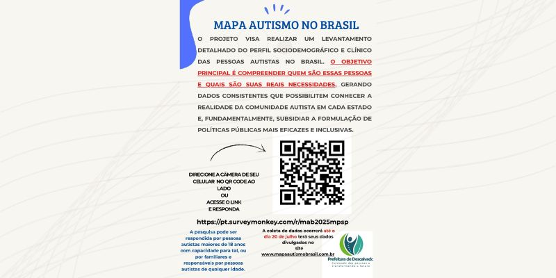 Foto: Divulgação de pesquisa no Município de Descalvado:  O MAPA AUTISMO BRASIL