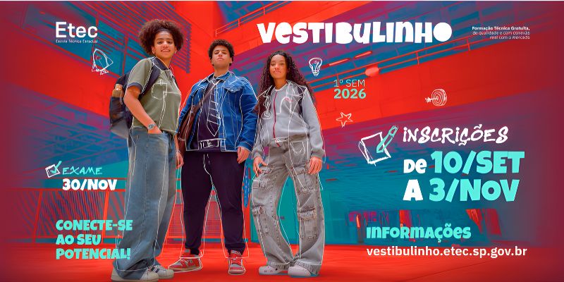 Foto: Inscrições abertas para o Vestibulinho da Etec – Classe Descentralizada de Descalvado
