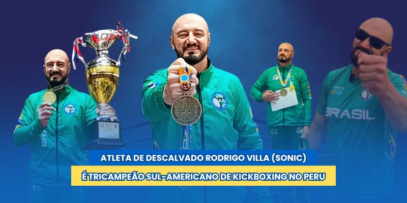 Foto: Atleta de Descalvado é tricampeão Sul-Americano de Kickboxing no Peru