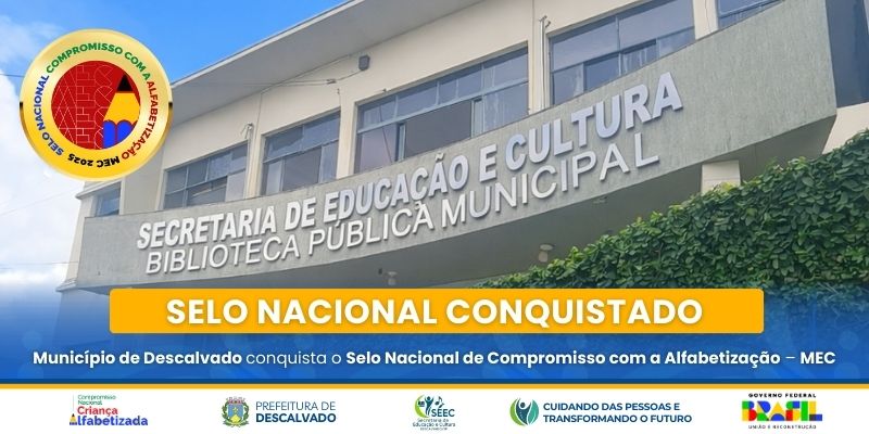 Foto: Descalvado conquistou o Selo Nacional de Compromisso com a Alfabetização do Programa Criança Alfabetizada