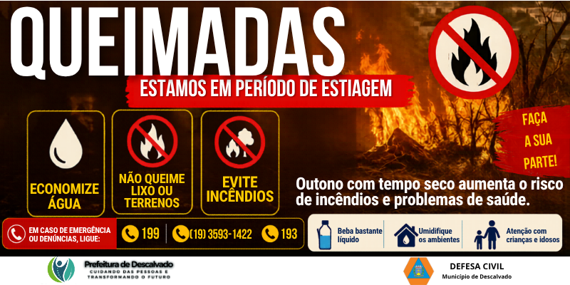 Foto: Prefeitura reforça alerta sobre queimadas com campanha “Descalvado Sem Fogo”