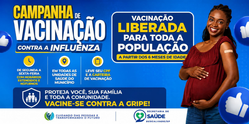 Foto: Vacinação contra a Influenza está liberada para toda a população em Descalvado