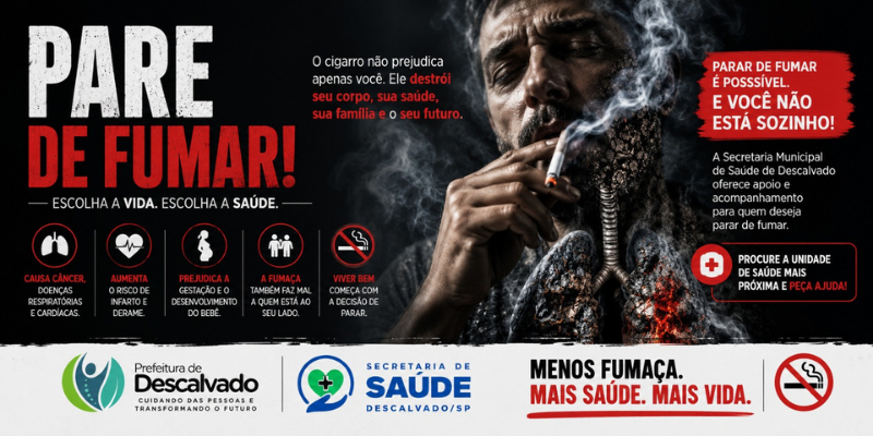 Foto: Combate ao tabagismo: Prefeitura de Descalvado oferece apoio para quem deseja parar de fumar