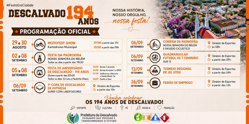 Foto: Descalvado celebra 194 anos com um mês de atrações para toda a população