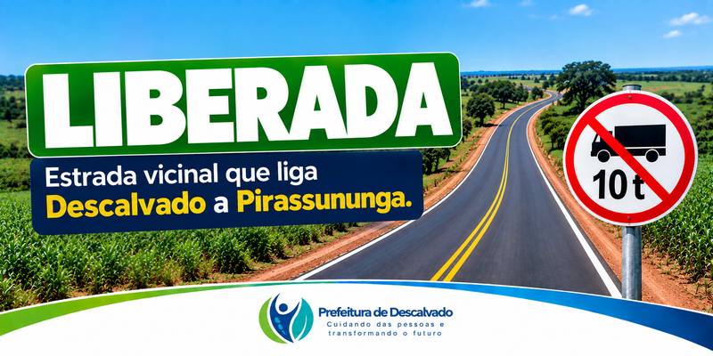 Foto: Estrada Vicinal Vito Gaia Puoli é liberada para o tráfego após conclusão das obras de pavimentação